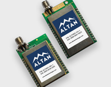 ALT5801 and ALT5802 wireless transceiver modules, 5.8 GHz, IEEE 802.15.4, small.